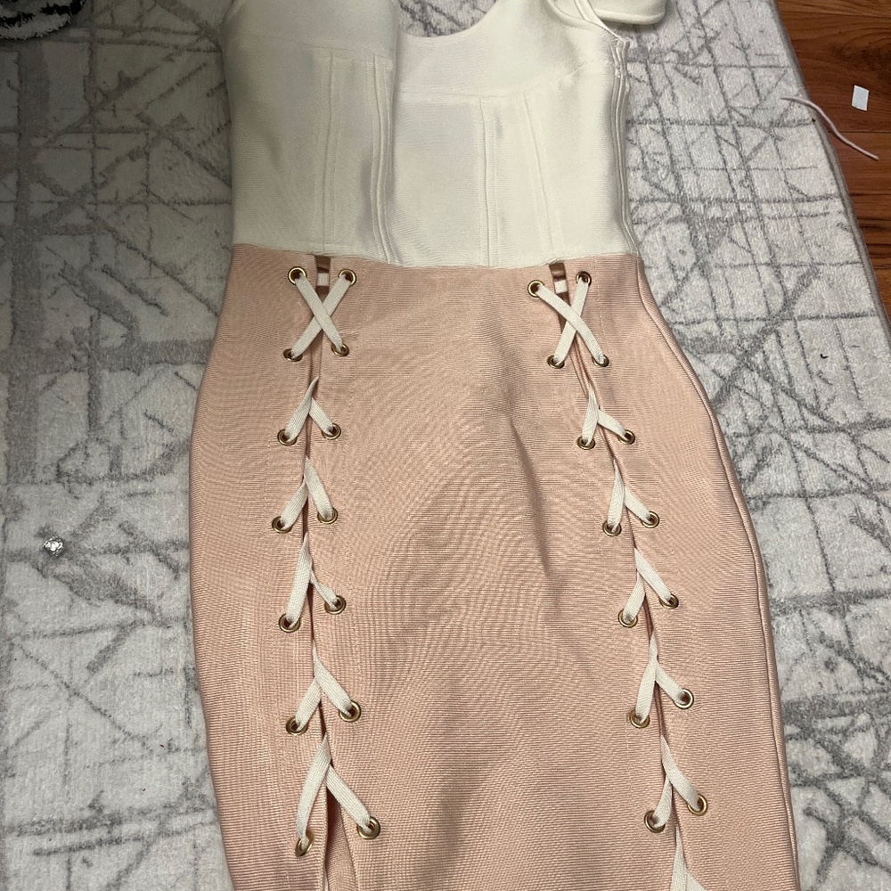 white+pink dress